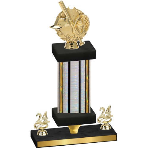 Premium Single Silver Glacier Year Baseball Trophy