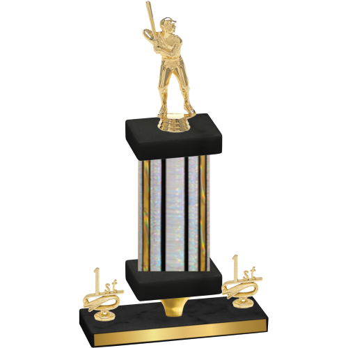 Premium Single Silver Glacier First Place Baseball Trophy