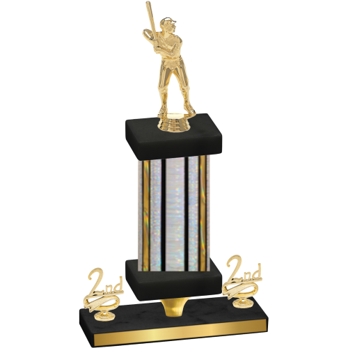 Premium Single Silver Glacier Second Place Baseball Trophy