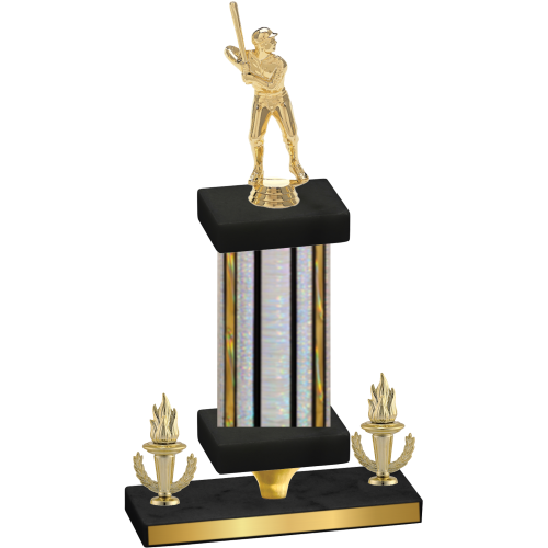 Premium Single Silver Glacier Victory Baseball Trophy