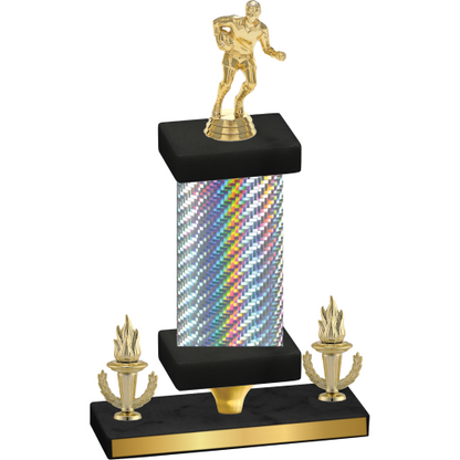 Premium Single Silver Carbon Fiber Victory Rugby Trophy