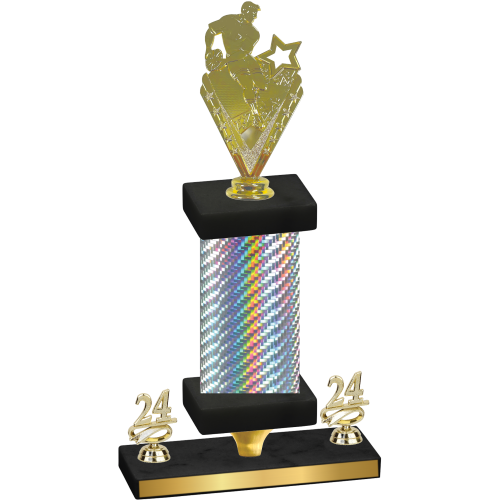 Premium Single Silver Carbon Fiber Year Rugby Trophy