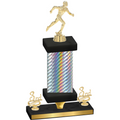 Premium Single Silver Carbon Fiber Third Place Running Trophy
