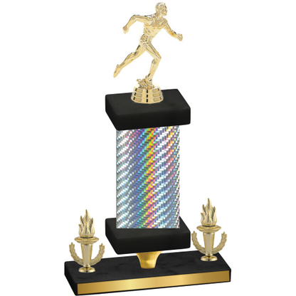 Premium Single Silver Carbon Fiber Victory Running Trophy