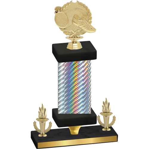 Premium Single Silver Carbon Fiber Victory Running Trophy