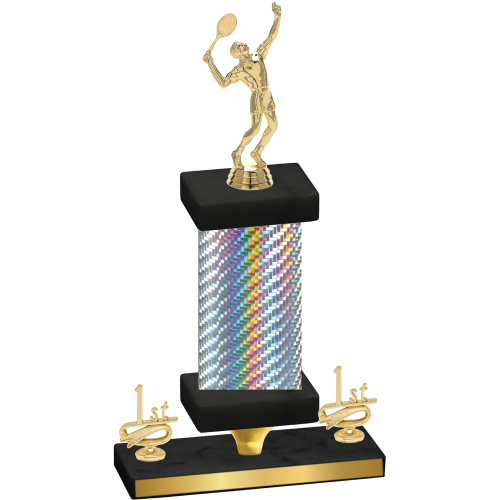 Premium Single Silver Carbon Fiber First Place Tennis Trophy