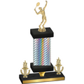 Premium Single Silver Carbon Fiber Victory Tennis Trophy