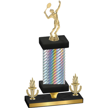 Premium Single Silver Carbon Fiber Victory Tennis Trophy