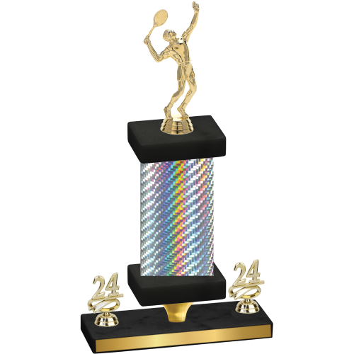 Premium Single Silver Carbon Fiber Year Tennis Trophy