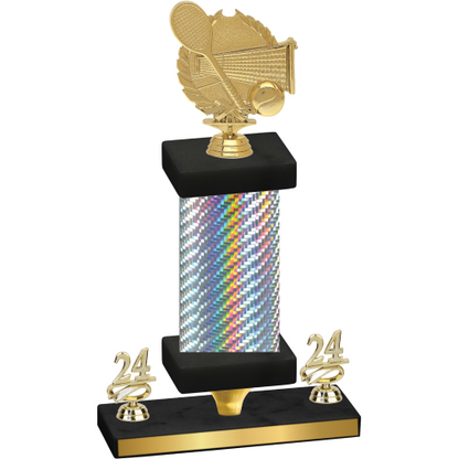 Premium Single Silver Carbon Fiber Year Tennis Trophy