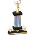 Premium Single Silver Carbon Fiber Third Place Volleyball Trophy