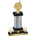 Premium Single Silver Carbon Fiber Third Place Volleyball Trophy