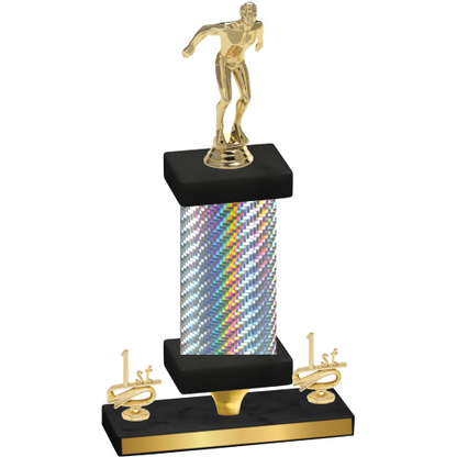 Premium Single Silver Carbon Fiber First Place Swimming Trophy