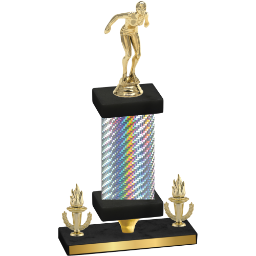 Premium Single Silver Carbon Fiber Victory Tennis Trophy