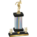 Premium Single Silver Carbon Fiber Year Tennis Trophy
