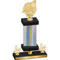 Premium Single Silver Carbon Fiber Fourth Place Swimming Trophy