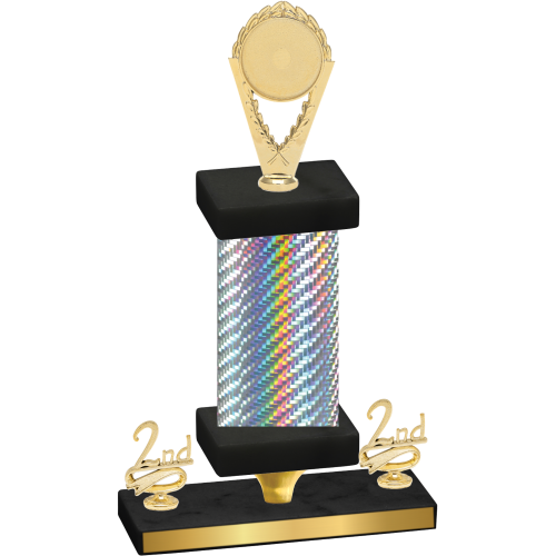 Premium Single Silver Carbon Fiber Second Place Insert Trophy