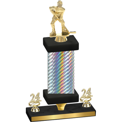 Premium Single Silver Carbon Fiber Year Hockey Trophy