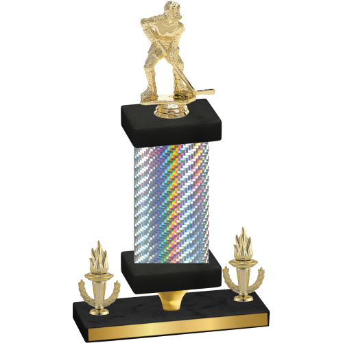 Premium Single Silver Carbon Fiber Victory Hockey Trophy