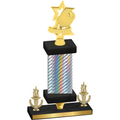 Premium Single Silver Carbon Fiber Victory Pickleball Trophy