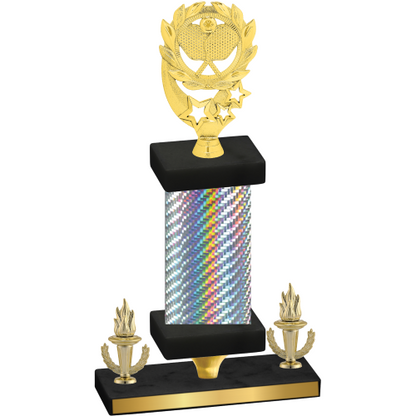 Premium Single Silver Carbon Fiber Victory Pickleball Trophy