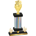 Premium Single Silver Carbon Fiber Fourth Place Pickleball Trophy