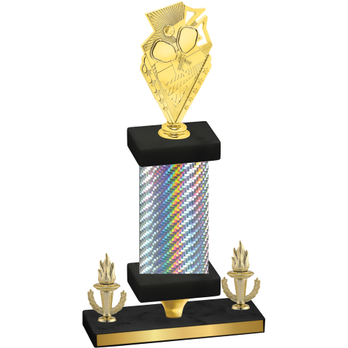 Premium Single Silver Carbon Fiber Victory Pickleball Trophy