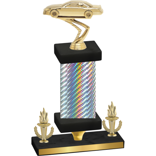 Premium Single Silver Carbon Fiber Victory Cars Trophy