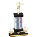 Premium Single Silver Carbon Fiber Second Place Archery Trophy