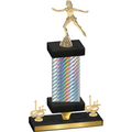 Premium Single Silver Carbon Fiber First Place Skater Trophy