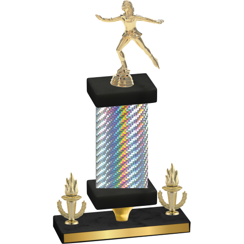 Premium Single Silver Carbon Fiber Victory Skater Trophy