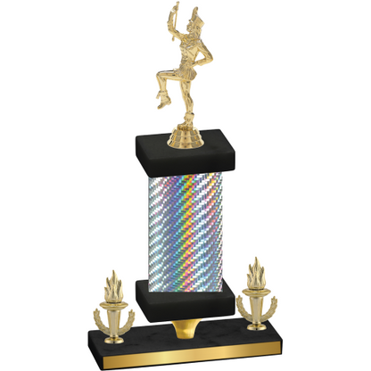 Premium Single Silver Carbon Fiber Victory Majorette Trophy