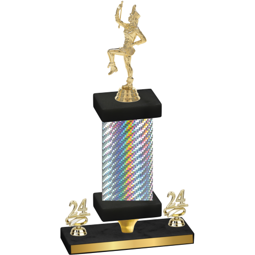 Premium Single Silver Carbon Fiber Year Majorette Trophy