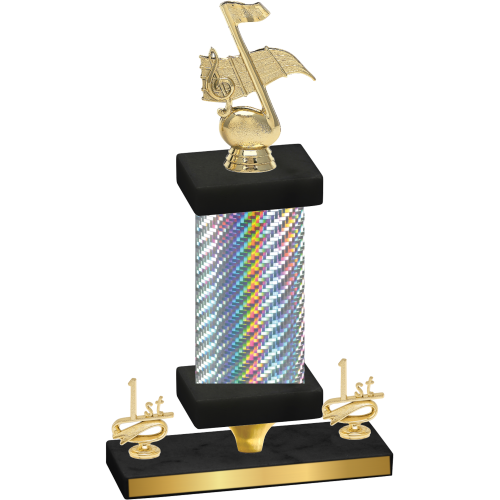 Premium Single Silver Carbon Fiber First Place Music Trophy