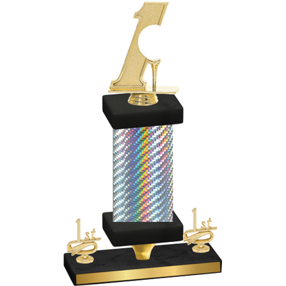 Premium Single Silver Carbon Fiber First Place Golf Trophy