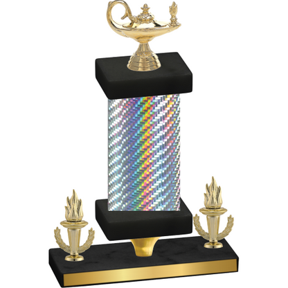 Premium Single Silver Carbon Fiber Victory Academics Trophy