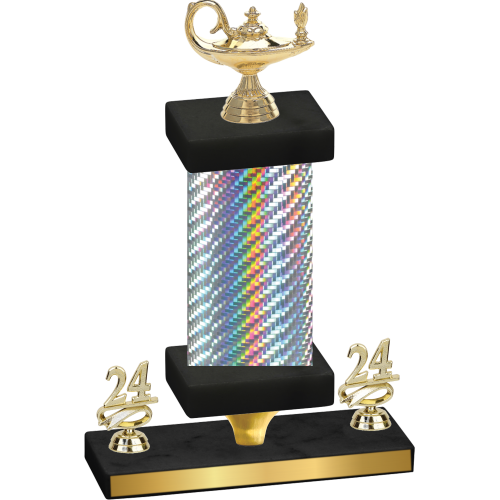 Premium Single Silver Carbon Fiber Year Academics Trophy