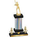 Premium Single Silver Carbon Fiber Victory Softball Trophy