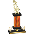 Premium Single Orange Carbon Fiber Fourth Place Football Trophy