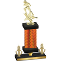 Premium Single Orange Carbon Fiber Victory Football Trophy