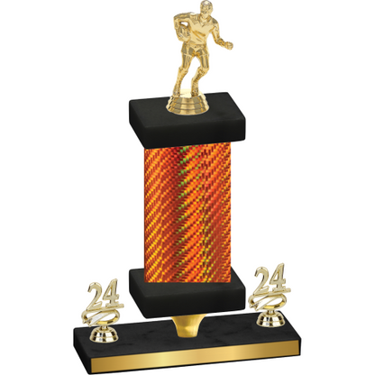 Premium Single Orange Carbon Fiber Year Rugby Trophy