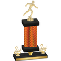 Premium Single Orange Carbon Fiber Second Place Running Trophy