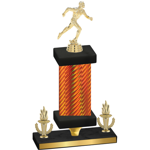 Premium Single Orange Carbon Fiber Victory Running Trophy