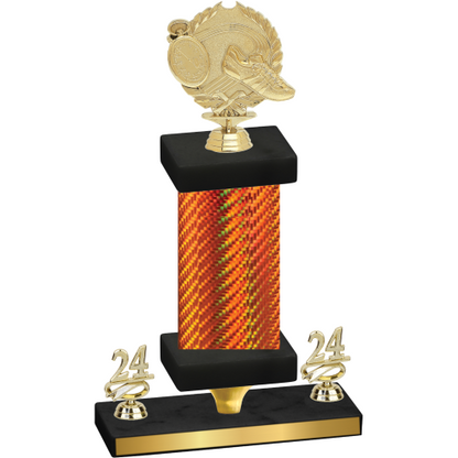 Premium Single Orange Carbon Fiber Year Running Trophy
