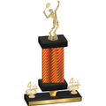 Premium Single Orange Carbon Fiber Fourth Place Tennis Trophy