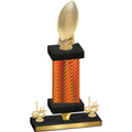 Premium Single Orange Carbon Fiber First Place Football Trophy