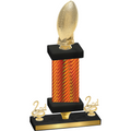 Premium Single Orange Carbon Fiber Second Place Football Trophy