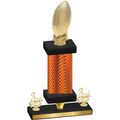 Premium Single Orange Carbon Fiber Third Place Football Trophy