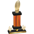 Premium Single Orange Carbon Fiber Fourth Place Football Trophy