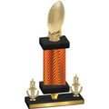 Premium Single Orange Carbon Fiber Victory Football Trophy